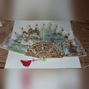 Chinese Classic Art Fan Vintage 1984